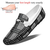 Men's Loafers Luxury Shoes Slip On Leather Casual Trendy Loafer Hombre Homme MartLion White 45 