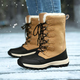 Winter Women Men's Boots Military Brown Windproof Combat Army Outdoor Waterproof Leather Knee Keep Warm Mart Lion Black Brown 36 