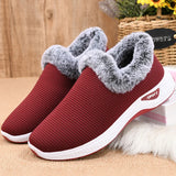 Platform Boots Women Snow Plush Shoes Slip On Ankle Comfy Mujer Winter Footwear MartLion Red(AE存量)*** 36 
