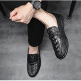 Men's Casual Shoes Genuine Cow Leather Crocodile Print Spring Autumn Luxury Flat Cool Leisure Sneakers Loafers Mart Lion   