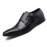 Shoes Loafers Men's Double-Monk-Strap Elegant Slip-On Pria Sepatu Mart Lion   