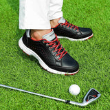 Men's Golf Shoes Waterproof Golf Sneakers Outdoor Golfing Spikes Shoes Jogging Walking Mart Lion   