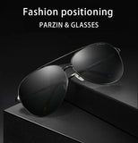 Classic Aviation Men's Sunglasses Design Alloy Frame Pilot  Polarized Sun Glasses For Driving Black UV400 MartLion   