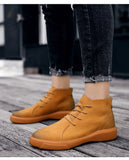 Winter Snow Lace-up Ankle Genuine Leather Warm Plush Men's Boots Autumn Outdoor Shoes MartLion   