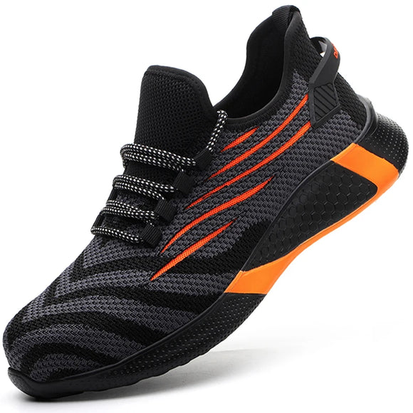 Work Sneakers Safety Shoes Anti-smash Anti-puncture Indestructible Light Men's Women MartLion 55-orange 50 