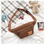 Waist Bags For Women Young Girl Casual Chest Canvas Fanny Pack Sport Leisure Crossbody Chest Female Phone Pouch Mart Lion   