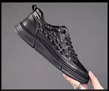 Men's Genuine Leather Casual Shoes Crocodile Print Spring Autumn Trend Sneakers Cool Leisure Flat Loafers Mart Lion   