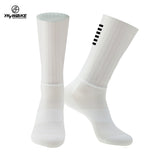 Anti Slip Silicone Aero Socks  Cycling Socks Men's Bicycle Sport Running Bike Socks Mart Lion YAK207-white-  