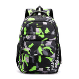 Leisure Bag Junior High  Backpack Camouflage School Students Trend Shoulder Bag Back To School Mart Lion Green 20 inches 