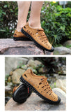 Summer Men's sandals Leather Breathable Beach Slippers Shoes Lace-up Outdoor Mart Lion   