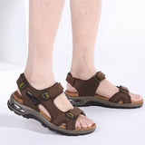 Summer Genuine Leather Men's Sandals Outdoor Non-slip Beach Summer Shoes Sneakers Mart Lion   