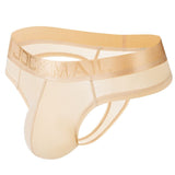 Low Waist Transparent ice silk Ultra-thin men's Underwear Penis Pouch Gay Strings amp Thongs Bikini Mart Lion Golden M 