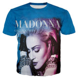 The Queen of Pop Madonna 3D Printed T-shirt Men's Women Casual Harajuku Style Hip Hop Streetwear Oversized Tops Mart Lion Sky Blue L 