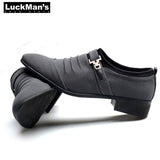 Pointed Toe Casual Shoes Men's Slip On Lazy Loafers Breathable Office Work