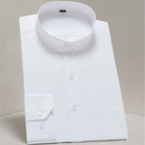 Men's Basic Standard-fit Long Sleeve Dress Shirt Solid/striped Formal White Work Office Classic Mart Lion 19150 43 