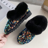 Women Winter Warm Boots Antiskid Outsole Lady Snow Shiny Brand Style Easy Wear Hairy Ankle Mart Lion   