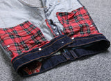 Patchwork Jeans Men's Beggar Pants Colorful Straight Denim Trousers Designer Hip Hop Streetwear Mart Lion   