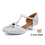 Modern Dance Shoes For Women Girls Ladies Ballroom Latin Tango Jazz High Heels Salsa Sandals MartLion Silver 3.5CM 42 CHINA