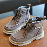 Autumn Winter Genuine Leather Boots Children High-top Boys Warm Snow Girls Cotton Shoes Warm Under -15℃ MartLion   