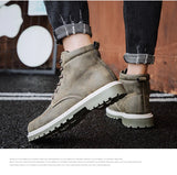  Winter Men's Ankle Boots Warm Winter Plush Snow Tooling Shoes MartLion - Mart Lion