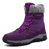 Winter Men's Boots Warm Plush Snow Casual Shoes Outdoor Work Handmade Zapatos De Hombre MartLion 1812 purple 35 