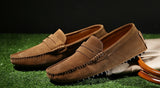 Men's Leather Loafers Casual Shoes Moccasins Slip On Flats Driving Mart Lion   