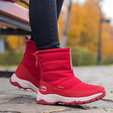 Winter Boots Short  Snow Zipper Waterproof Non-slip Warm Women's Winter Shoes MartLion Red 2012 36 