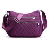 Women Shoulder Messenger Waterproof Nylon Oxford Crossbody Handbags Large Capacity Travel Bags Purse Mart Lion Purple Small 24cmx10cmx20cm 