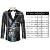 Teal Green Paisley Men's Suits Italian Design Tuxedo Jacket Groom Suits For Blazers Party  Barry Wang Mart Lion   