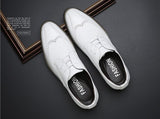 Men's Brogue Shoes Crocodile Pattern Leather Dress Lace-Up Wedding Party Office Oxfords Flats Mart Lion   