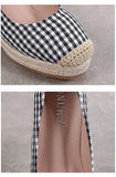 Wedges Heels Shoes Women Spring Summer Cloth Plaid Ladies High Heel 7cm MartLion   