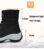 Women Boots Waterproof Winter Shoes Snow Platform Keep Warm Ankle Winter With Thick Fur Heels MartLion   