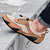 Men's Sneakers Cow Leather Casual Shoes Adult Breathable Driving Loafers Outdoor Slip On Walking Trainers Mart Lion   