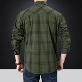 Men's Plaid Shirt Oversized Male England Pure Cotton Casual Shirts Men Clothing Leisure Shirt MartLion   