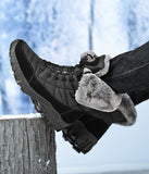 Brand Winter Men's Snow Boots Warm Plush Waterproof Leather Ankle Outdoor Non-slip Hiking Sneakers