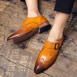 Party Brogue Shoes Men's Dress Wedding Leather Oxfords Luxury Brand Formal Zapatos Mart Lion   