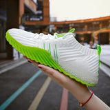 Summer Men's and Women Casual Sneakers Breathable Mesh Flats Non-slip Shoes Lightweight MartLion white green 8 