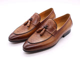 Men's Tassel Loafers Genuine Leather Luxury Slip on Dress Shoes Party Wedding Casual MartLion   