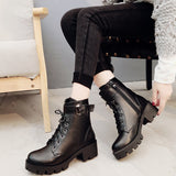 Women Boots Soft Leather Outdoor Shoes Motorcycle Street Outdoor Style Girls High Tube