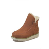 Woman Shoes Winter Warm Snow Boots Slip-On Soft Antiskid Female Short Ankle With Fur Mart Lion brown 5 