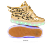 JawayKids Children Glowing Shoes with wings for Boys and Girls LED Sneakers with fur inside fun USB Rechargeable MartLion   