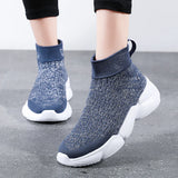 Women Platform Sneakers Casual Shoes Slip On Sock Trainers Plush Lightweight MartLion   