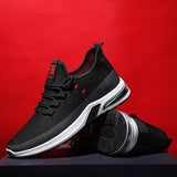 Luxury Men's Casual Shoes Lightweight Footwear Leisure Breathable Walking Sneakers Mart Lion Black 6.5 