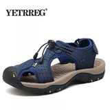 Vancat Genuine Leather Men's Sandals Summer Beach Outdoor Casual Sneakers shoes Mart Lion   