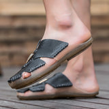 Summer Sandals Men's Leather Classic Roman Slipper Outdoor Sneaker Beach Rubber Flip Flops Water Trekking Mart Lion   