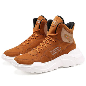 Autumn Winter Orange High Top Shoes Men's Sneakers Couple Hip Hop Keep Warm Chunky MartLion Orange 701 39 