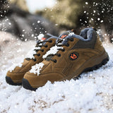 Winter Lager Outdoor Men's Leather Casual Shoes Women Warm Fur Sneakers Lace Up Adult Footwear Plush Spring Summer Walking Mart Lion   