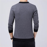Men's Clothes Autumn Casual T-shirt V-neck Patchwork Color Design Top Tees Mart Lion   