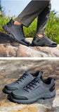 Winter Men Leather Casual Shoes Women Warm Fur Sneakers Lace Up Adult Footwear Plush Summer Walking Footwear Black Sole MartLion