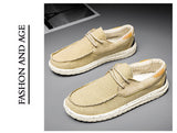 Summer Men's Canvas Boat Shoes Breathable Casual Driving Slip Easy To Wear Soft Loafers Outdoor Mart Lion   